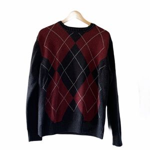Grey and Red Argyle Sweater